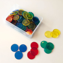 Kunststoff-Plättchen, transparent, 100 Stk., in Box-3368, 
