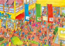 Wimmelbild Einkaufszentrum, Poster, A1-Format-3222,