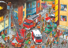 Wimmelbild Feuerwehr, Poster, A1-Format-3223,