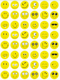 Belobigungssticker Gesichter gelb-3301, 